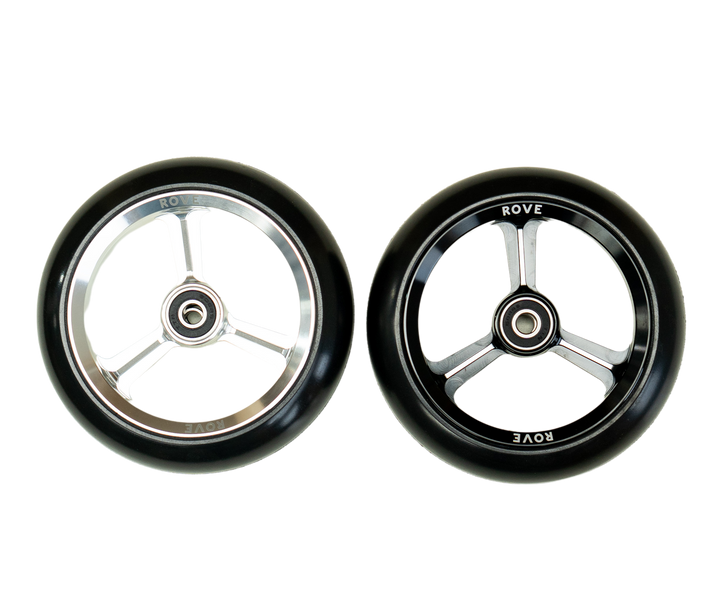 Rove 5 inch castor wheels pair showing mounting hardware