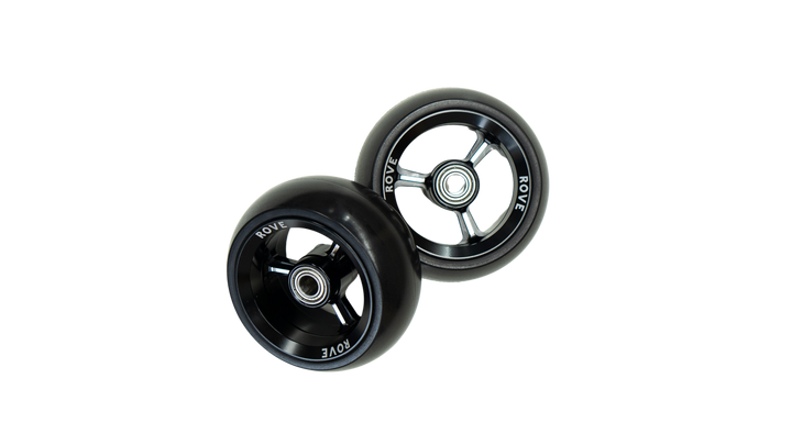 Rove 3 inch castor wheels pair showing mounting hardware