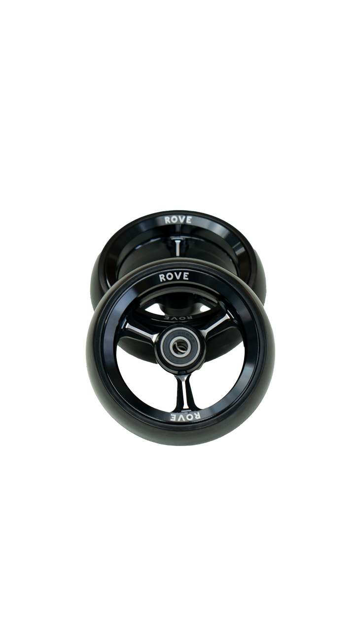 Rove 4 inch castor wheels pair showing mounting hardware